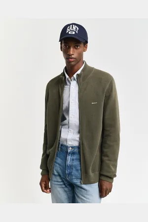 GANT Men Cotton Piqué Zip Cardigan (S)