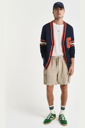 GANT Men Regular Fit Linen Cargo Shorts (S)