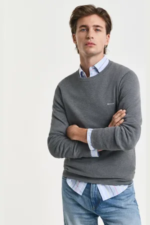 GANT Men Cotton Piqué Crew Neck Sweater (S)