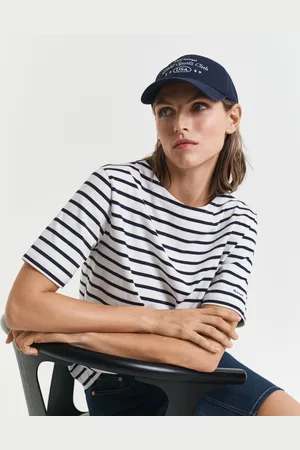 GANT Women Striped Boat Neck T-Shirt (XS)