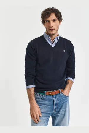 GANT Men Classic Cotton V-Neck Sweater (XS)