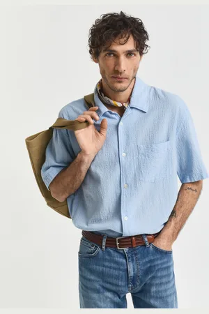 GANT Men Relaxed Fit Textured Short Sleeve Shirt (S)