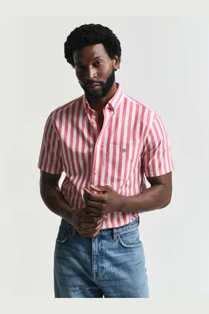 GANT Men Regular Fit Striped Classic Poplin Short Sleeve Shirt (S)