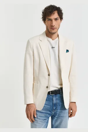 GANT Men Slim Fit Seersucker Suit Jacket (46)