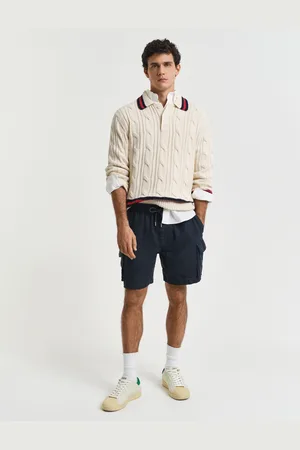 GANT Men Regular Fit Linen Cargo Shorts (S)