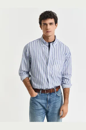 GANT Men Relaxed Fit Textured Stripe Shirt (S)