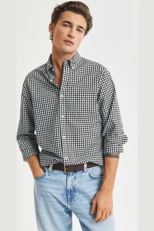 GANT Men Regular Fit Classic Gingham Poplin Shirt (S)