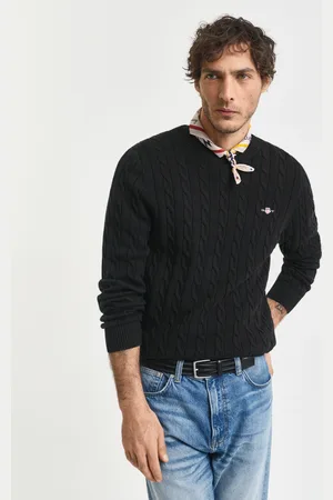 GANT Men Cotton Cable Knit Crew Neck Sweater (S)