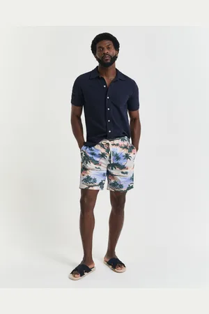 GANT Men Regular Fit Printed Drawstring Shorts (XS)