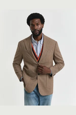 GANT Men Relaxed Fit Gingham Checked Blazer (46)