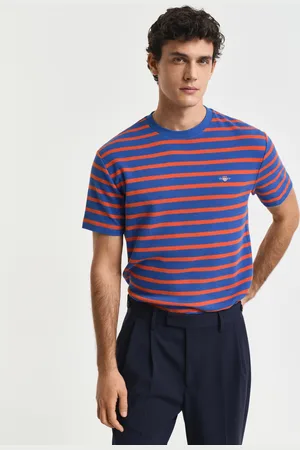 GANT Men Waffle Striped T-Shirt (S)