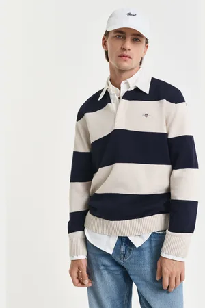 GANT Men Barstriped Polo Sweater (S)