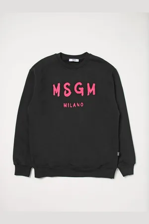 MSGM Kids textured-logo sweatshirt - Orange