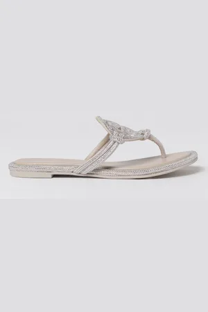 Tory Burch Miller flip flops in suede with rhinestones