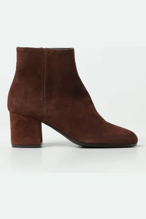 Via Roma Suede ankle boots with zip