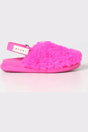 Marni Sabots in wool shearling
