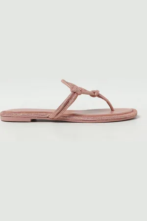 Tory Burch Miller flip flops in suede with rhinestones