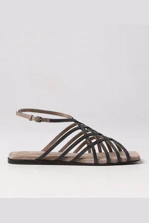 Brunello Cucinelli Sandal in leather with jewel