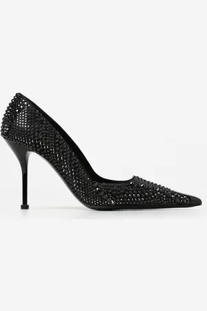 Alexander McQueen Pumps in leather with rhinestones