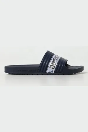 Emporio Armani debossed-logo suede sandals - Grey