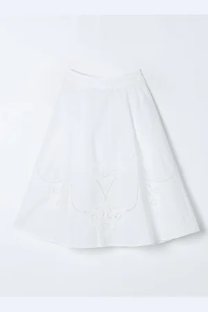Chloé Kids abstract-print organic cotton maxi skirt - White