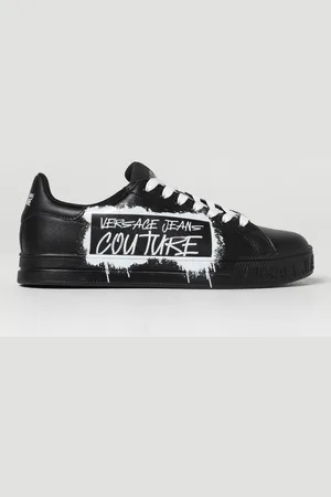 VERSACE Sneakers in leather with printed logo