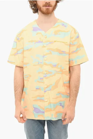 BEL-AIR ATHLETICS V-neckline CAMO BASEBALL Shirt with Camouflage Motif