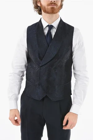 corneliani CC COLLECTION Embroidered CERIM. RESET Waistcoat with Hidden