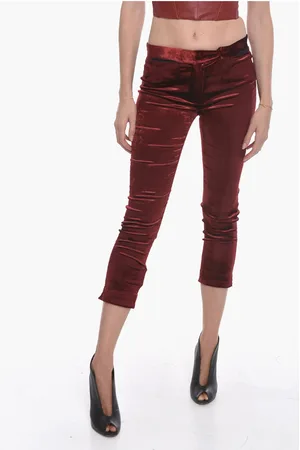 ANN DEMEULEMEESTER Hidden Closure Velour Chinos Pants