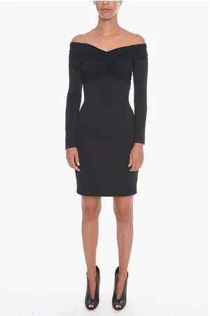 Burberry Jersey Dress with Off-shoulders