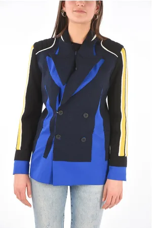 Maison Margiela MM0 knitted double breasted blazer with peak lapel
