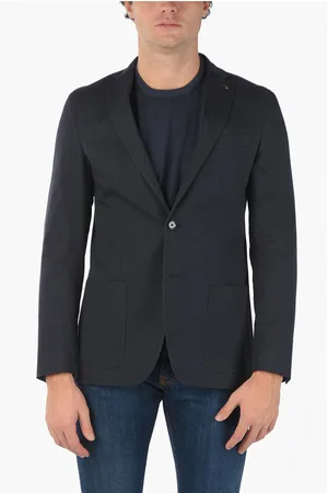 corneliani CC COLLECTION Cotton Blend RIGHT Blazer with Beetle Brooch