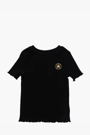 Converse ALL STAR CHUCK TAYLOR Ribbed Crew-Neck T-shirt with Scallope
