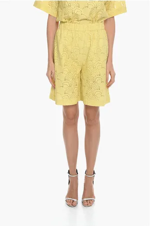 Samsøe Samsøe Solid Color KAREN Shorts with Perforated Motif