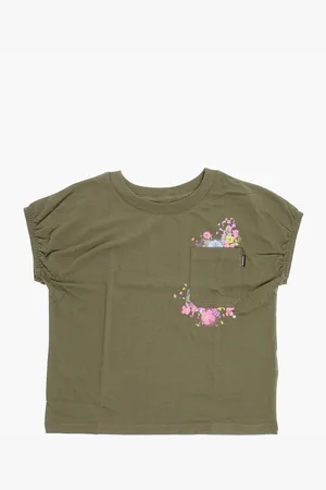 Converse Crew-Neck RELAXED BOXY T-shirt with Breast Pocket and Flower