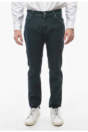 corneliani ID LUXURY DENIM Embroidered Denims with Acid Wash 18,5cm