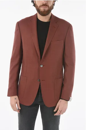 corneliani Virgin wool and silk side vents notch lapel GATE 2-button bl