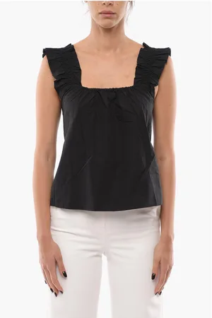 Samsøe Samsøe Solid Color GILL Top with Gathers and Ruffles