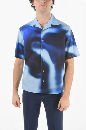 Neil Barrett Camp Collar BLURRED DANCERS Short-sleeved Shirt