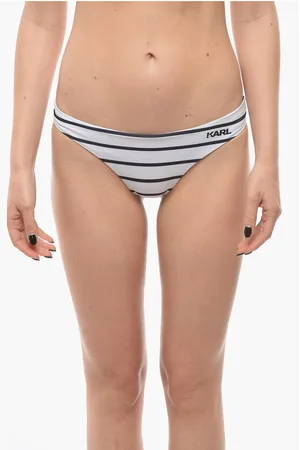Karl Lagerfeld Two-Tone Awning Striped Bikini Bottom
