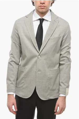 CRUNA Virgin wool notch lapel CHELSEA 2-button blazer
