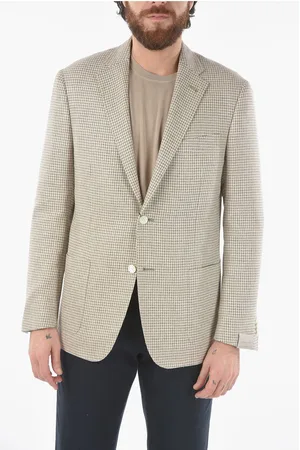 corneliani Houndstooth Motif GATE notch lapel patch pocket 2-button bla