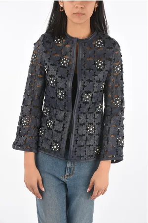 CABAN ROMANTIC Embossed Leather Applications Blazer with Beads