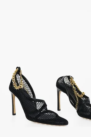 Bottega Veneta Meshed Sandals with Gold-toned Chain Fastening