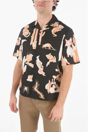 Neil Barrett Short-sleeved BURNING MAN Camp Collar Shirt