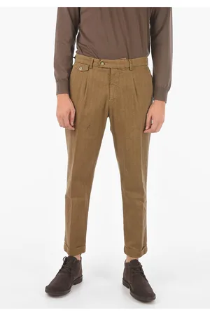 CRUNA Herringbone patterned single pleat RAVAL1P.S pants