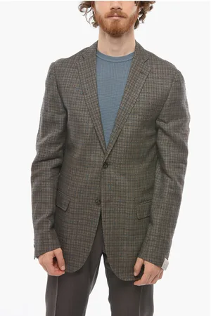 corneliani Fil a Fil Motif GATE Linen Blend Blazer