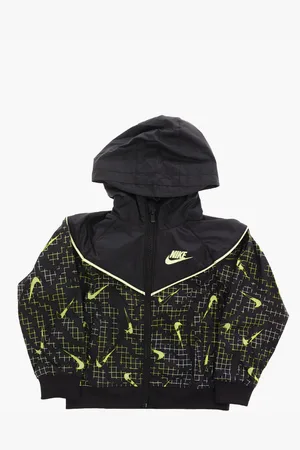 Nike All Over Logo-Print Hooded Jacket GLOW IN THE DARK