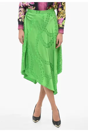 Stella McCartney Jacquard Silk Blend Asymmetric Midi Skirt