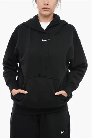 Nike Fleeced-Cotton Blend Hoodie with Contrasting Logo